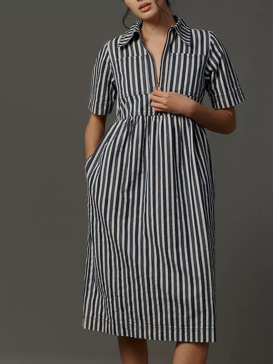 Aligne Dresses & Skirts - ALIGNE Gabriella Short-Sleeve Denim Midi Dress